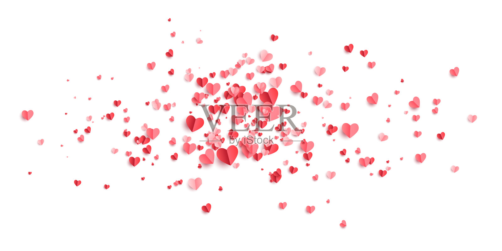 情人的爱心明信片。纸飞元素。爱的矢量符号在心形的快乐女性,母亲,情人节。股票免版税矢量插图。插画图片素材