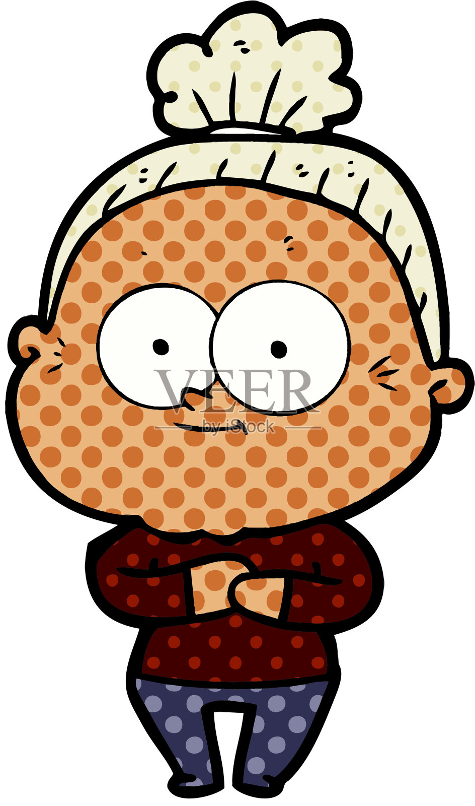 卡通快乐老妇人插画图片素材