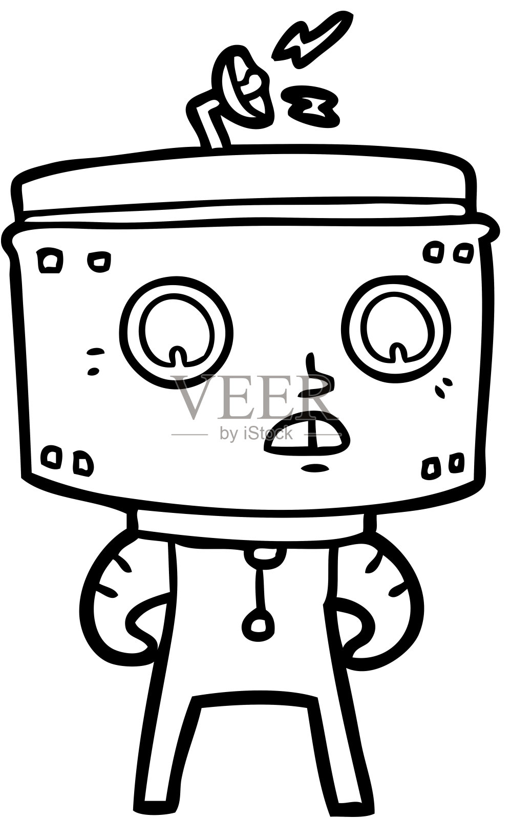 卡通机器人插画图片素材