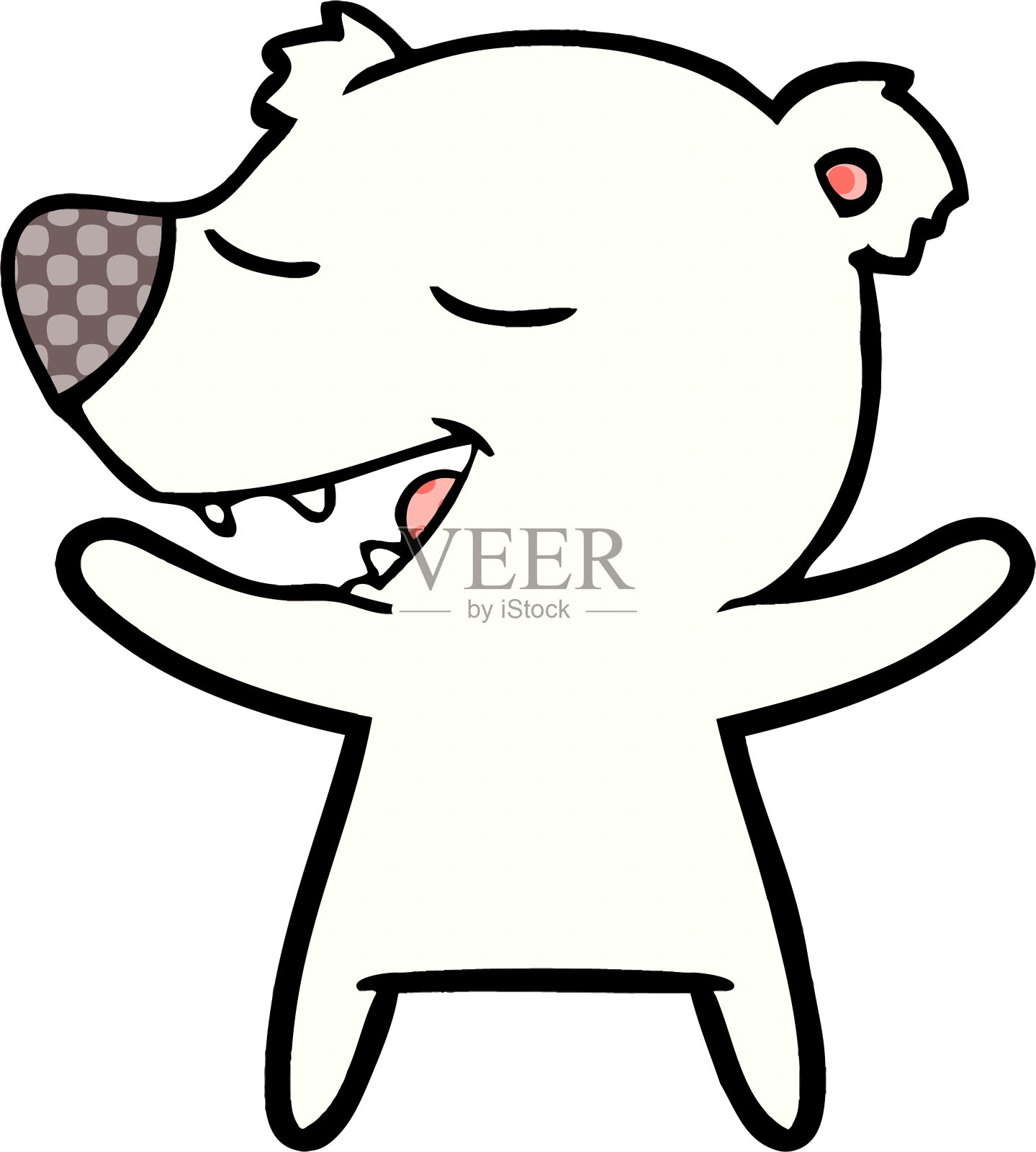 北极熊漫画插画图片素材