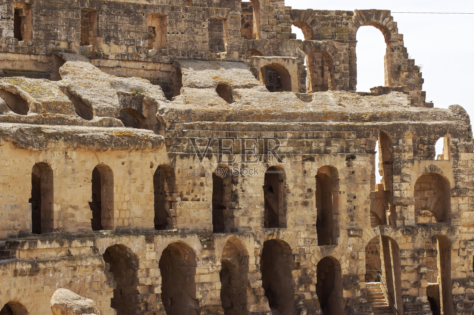 突尼斯,El Djem,古代圆形剧场的废墟照片摄影图片