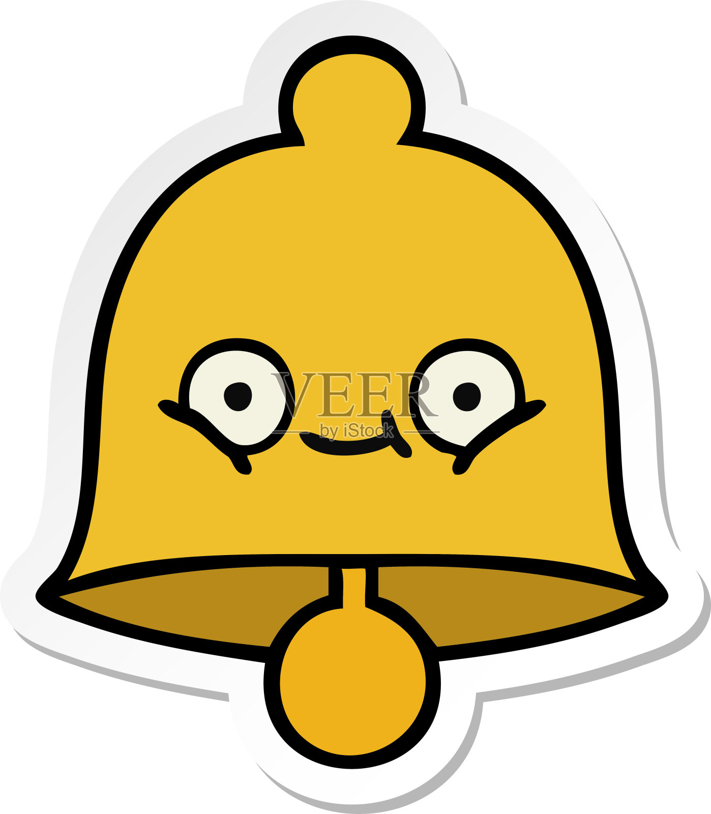 可爱的卡通铃铛贴纸插画图片素材