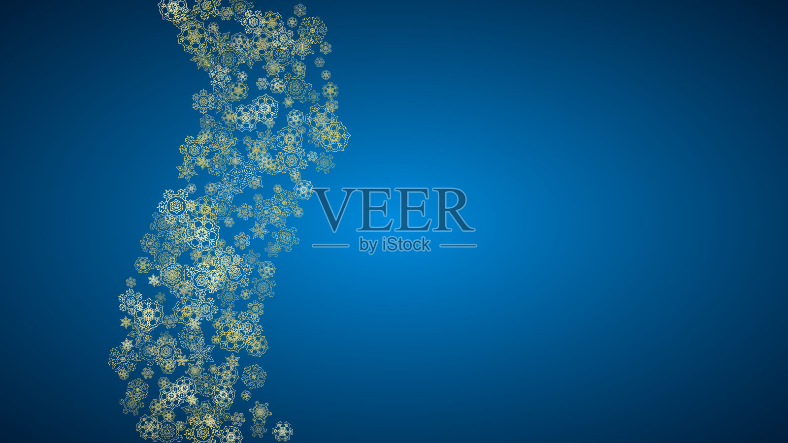 圣诞和新年雪花纷飞插画图片素材