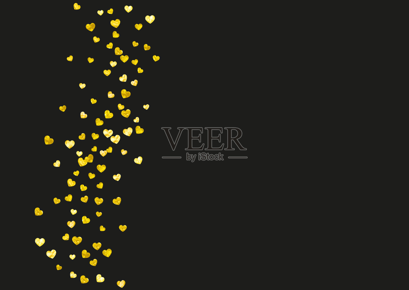 圣瓦伦丁销售优惠。二月女孩海报。婚礼的框架。金色快乐背景。豪华横幅作为礼物。黄金复古概念。黄色圣瓦伦丁销售优惠。插画图片素材