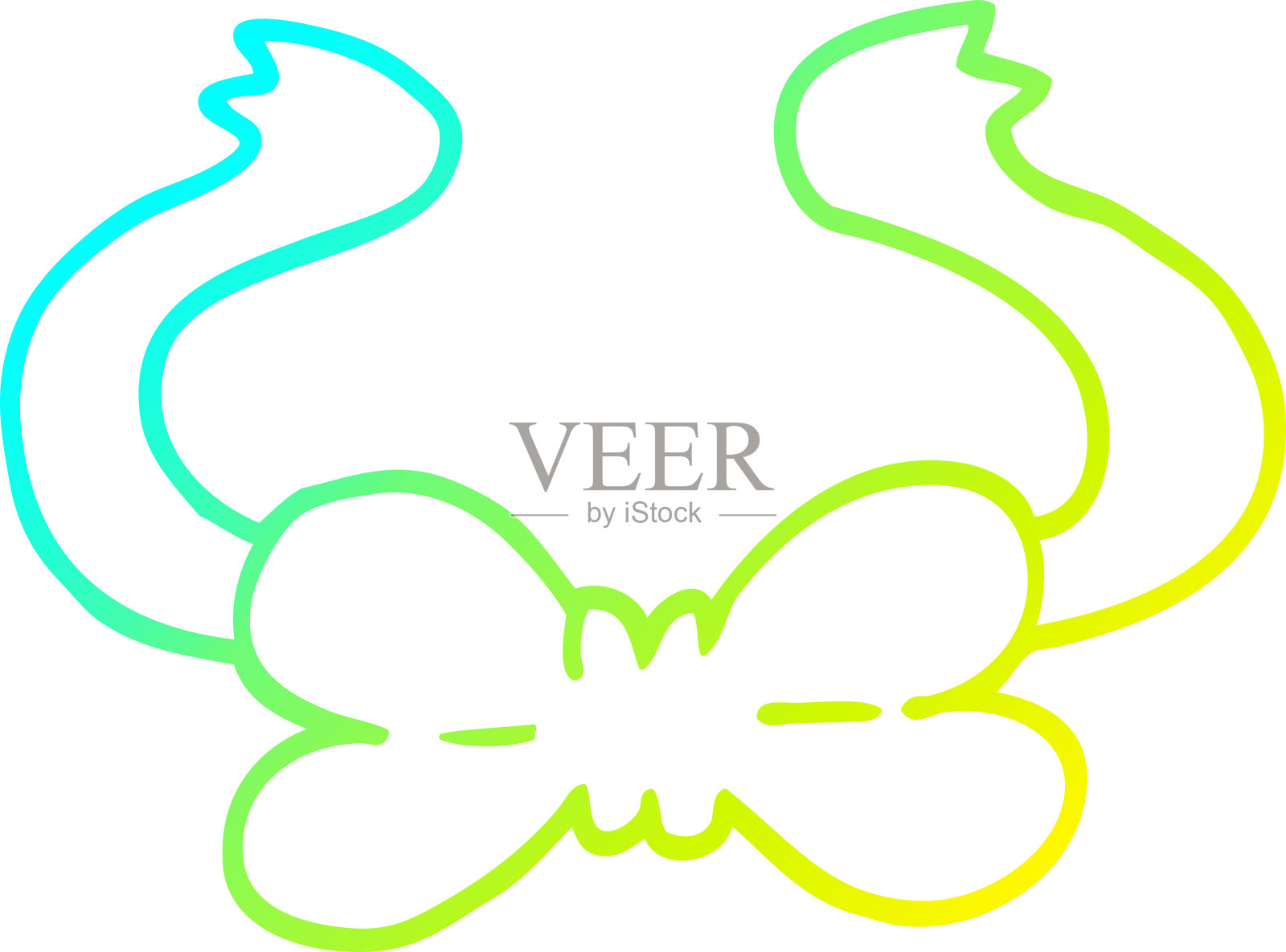 冷梯度线绘制的卡通领结插画图片素材