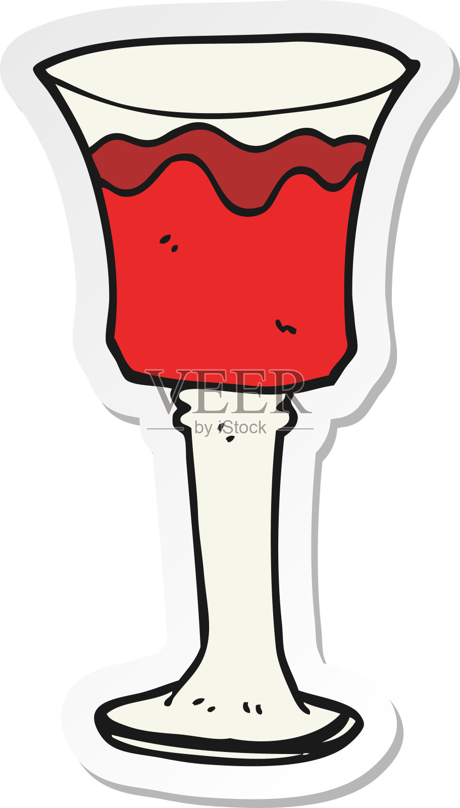 一个卡通酒杯的贴纸插画图片素材