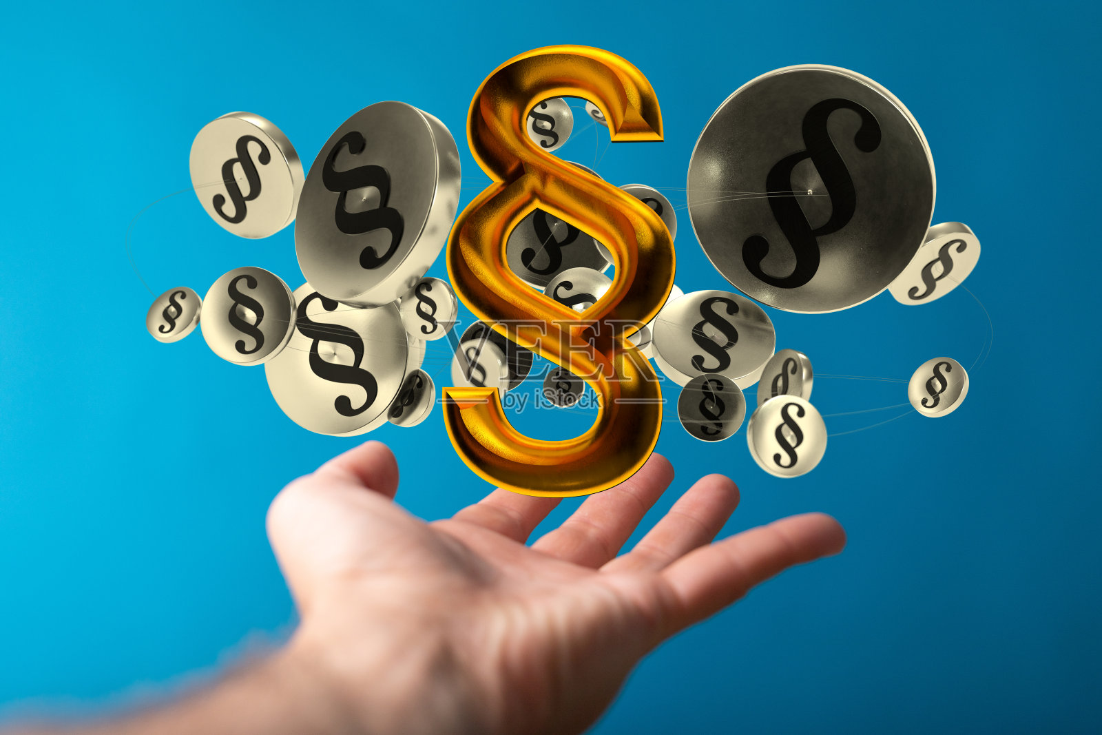 手持3D渲染法牌照片摄影图片