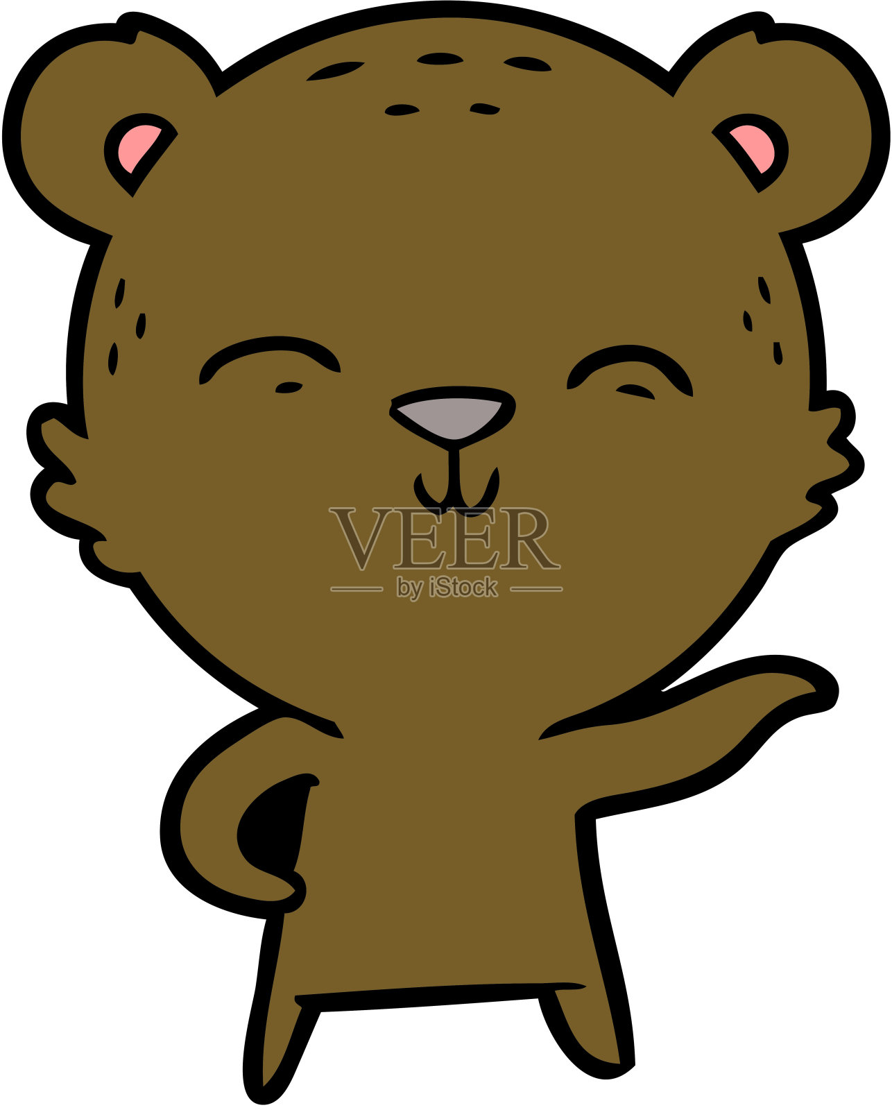 快乐的卡通熊插画图片素材