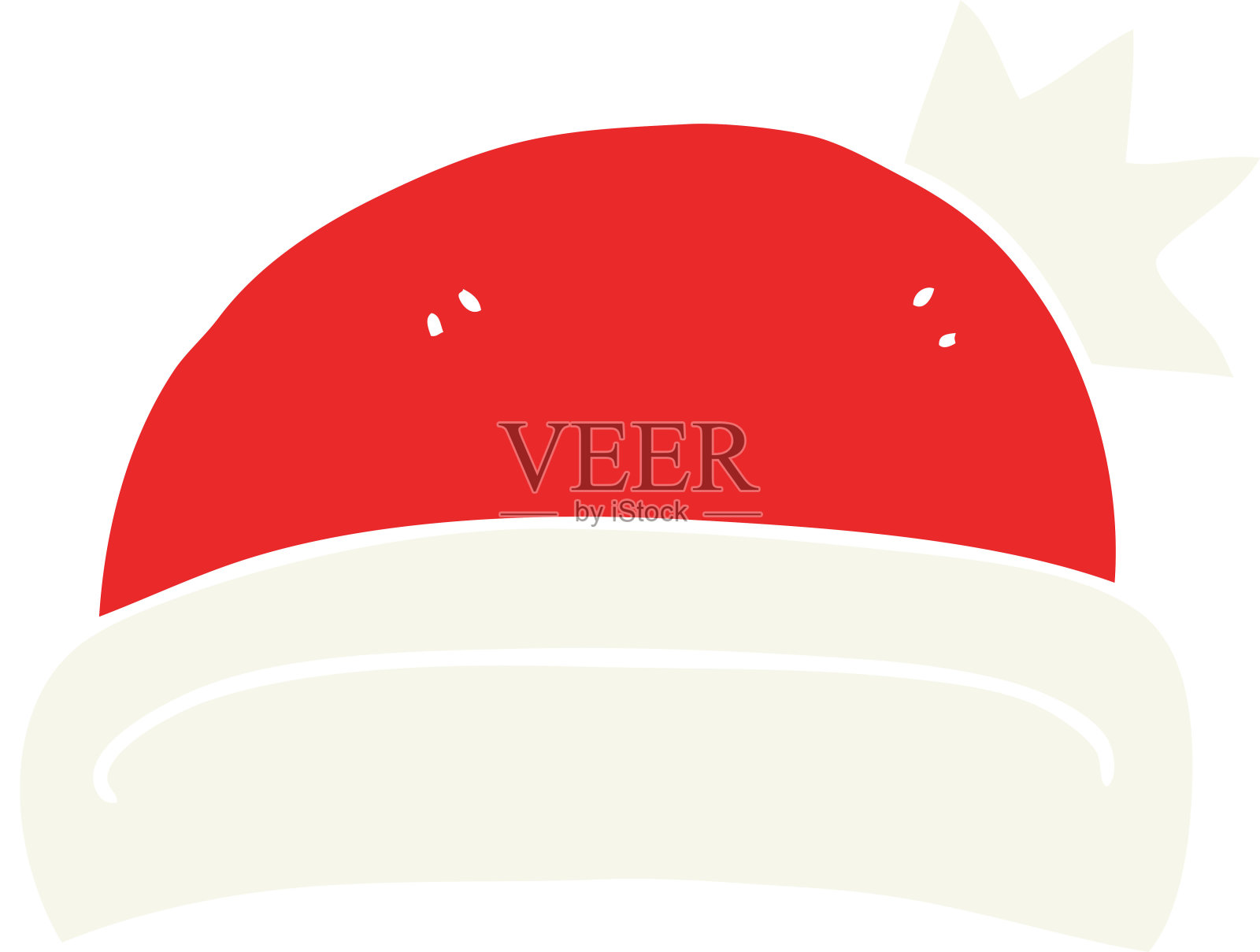 圣诞帽的平面彩色插图插画图片素材