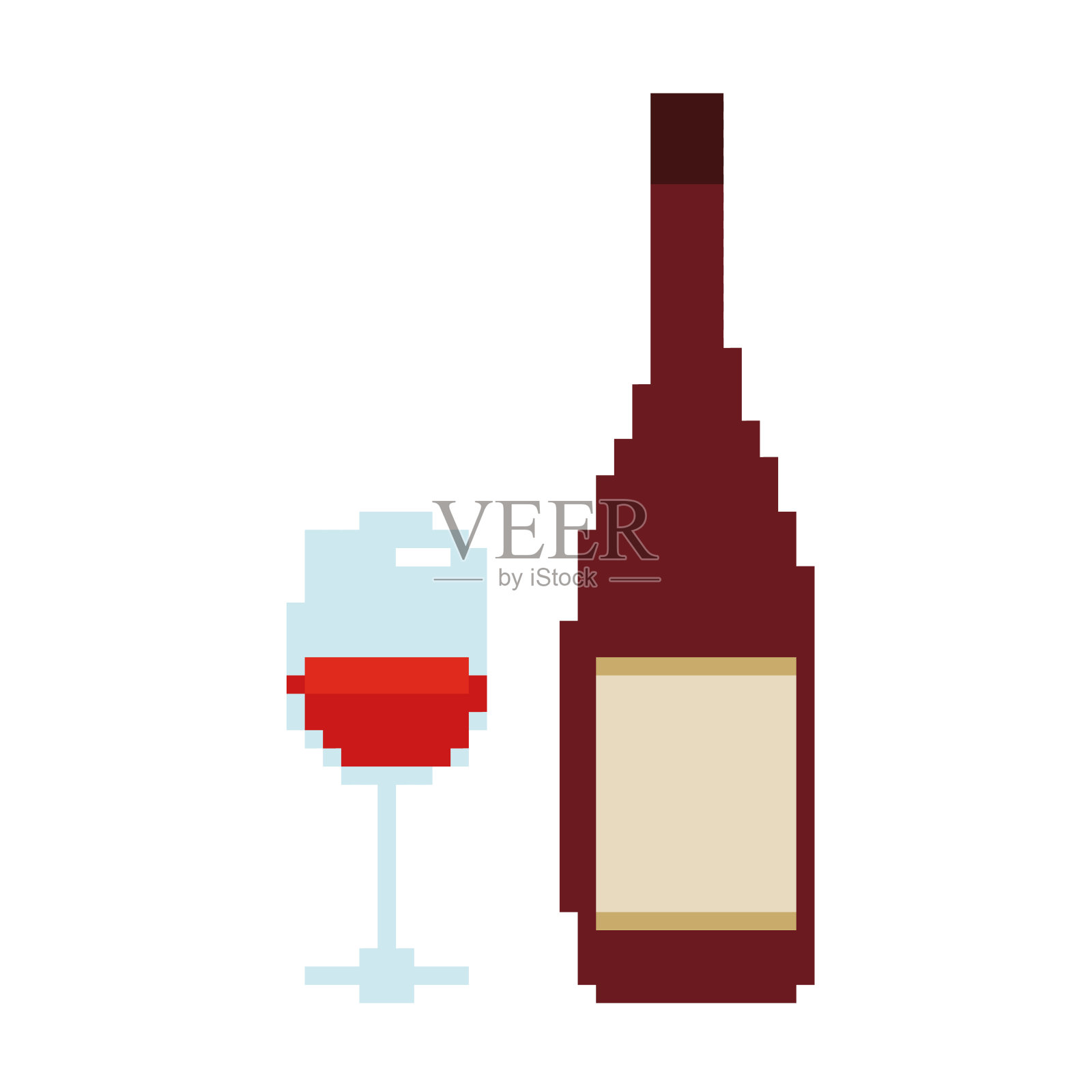 酒杯和酒瓶插画图片素材