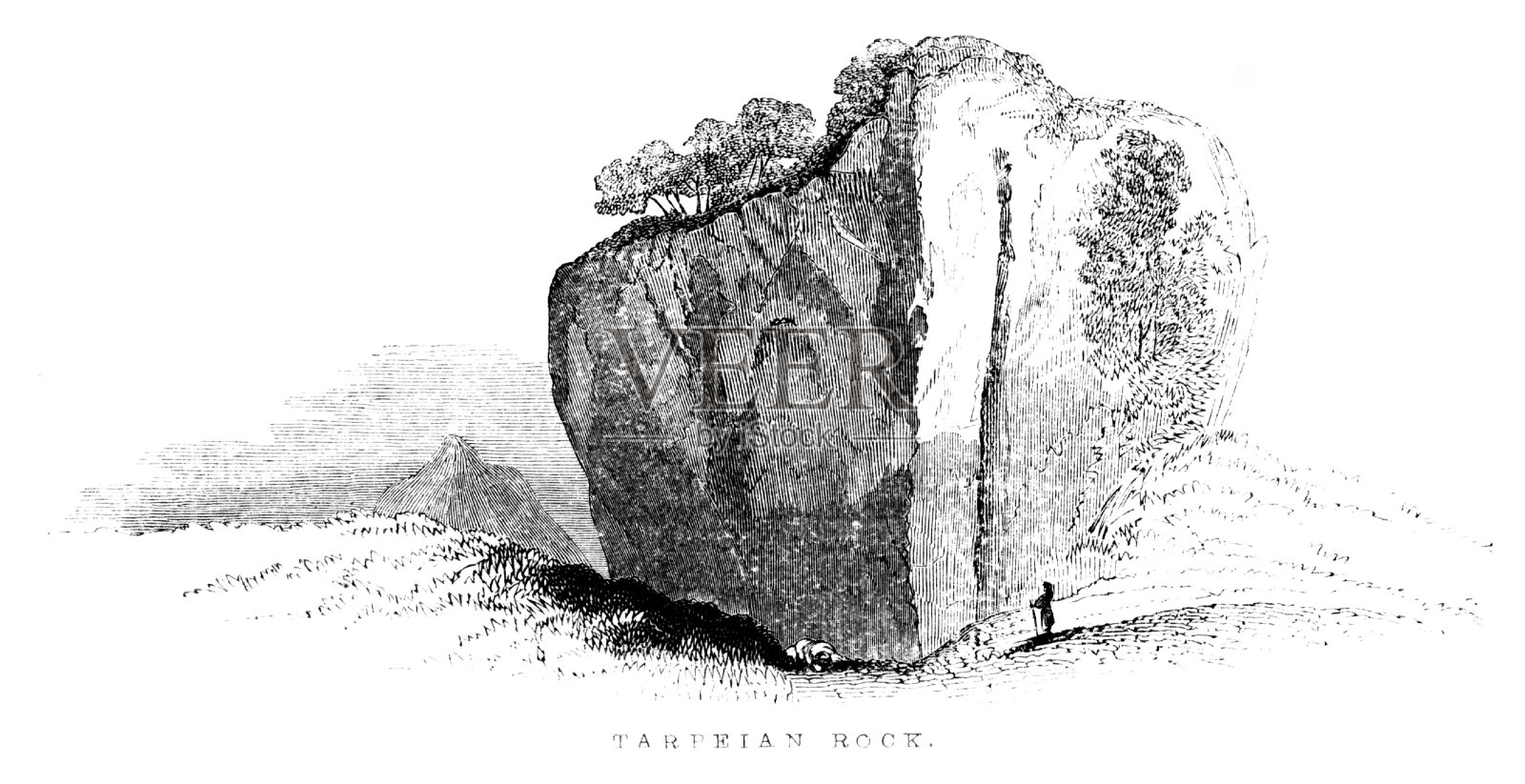 古罗马的塔培岩行刑崖插画图片素材