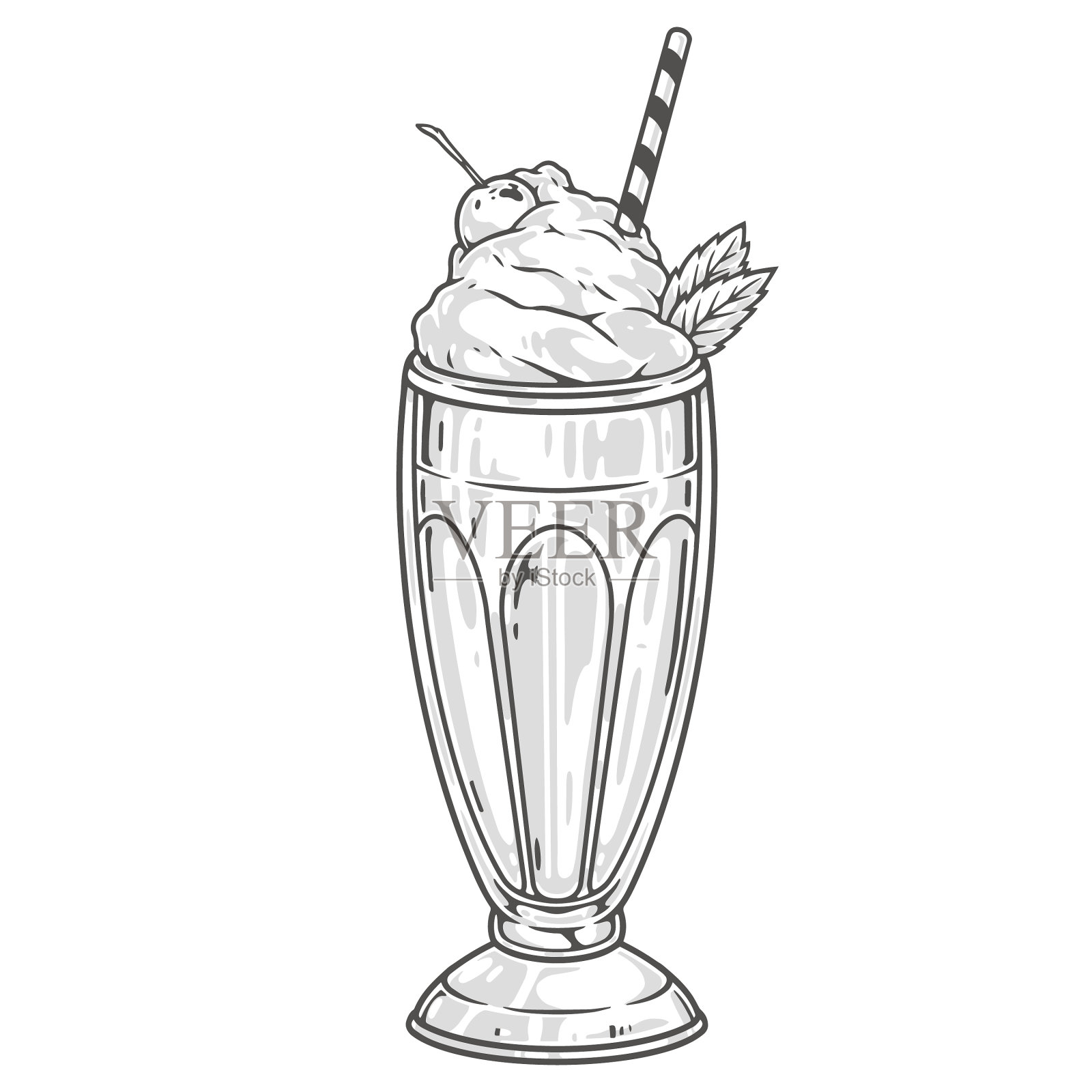 饮料奶昔五颜六色的标志详细设计元素图片