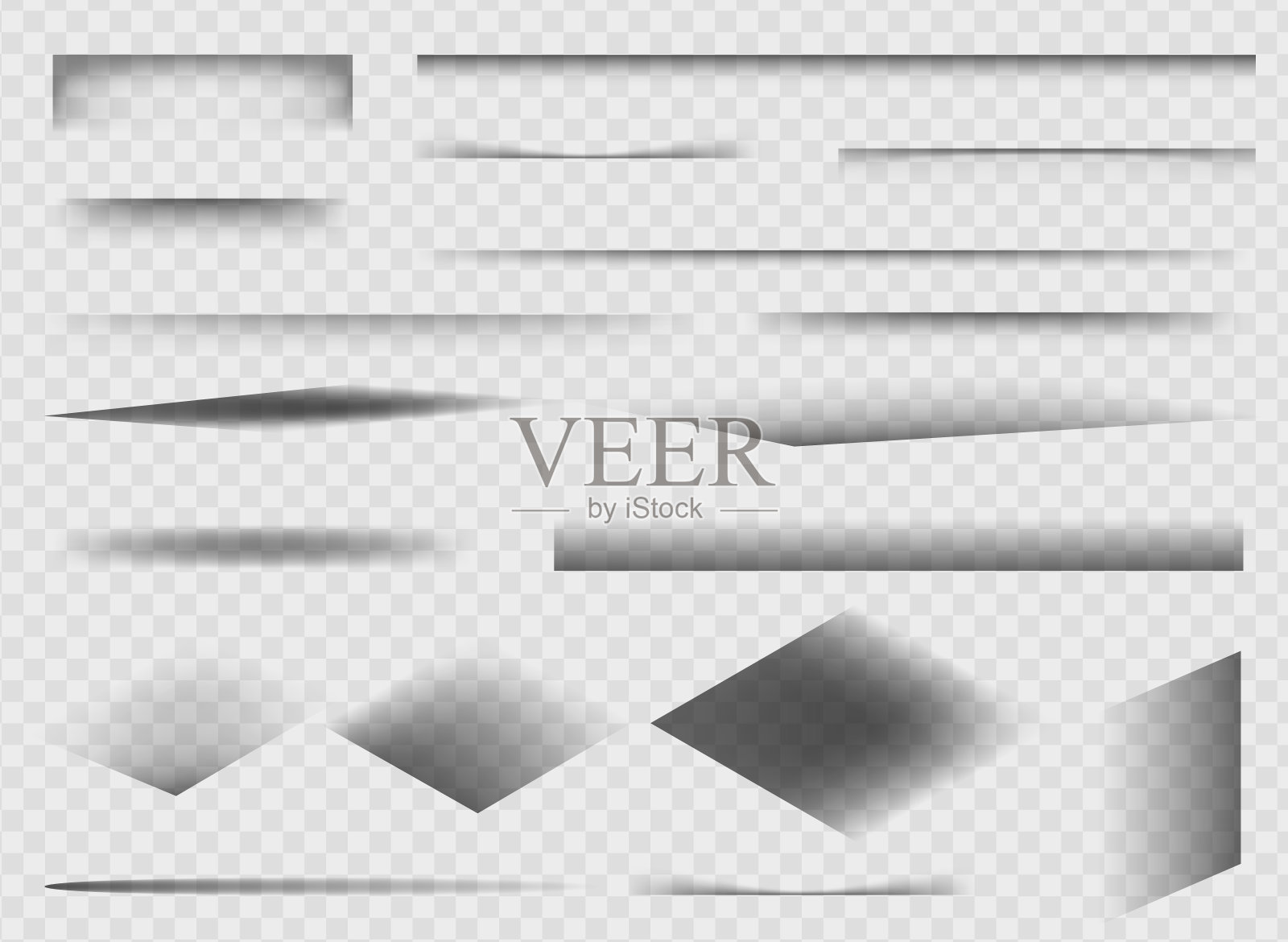 逼真的阴影设置插画图片素材