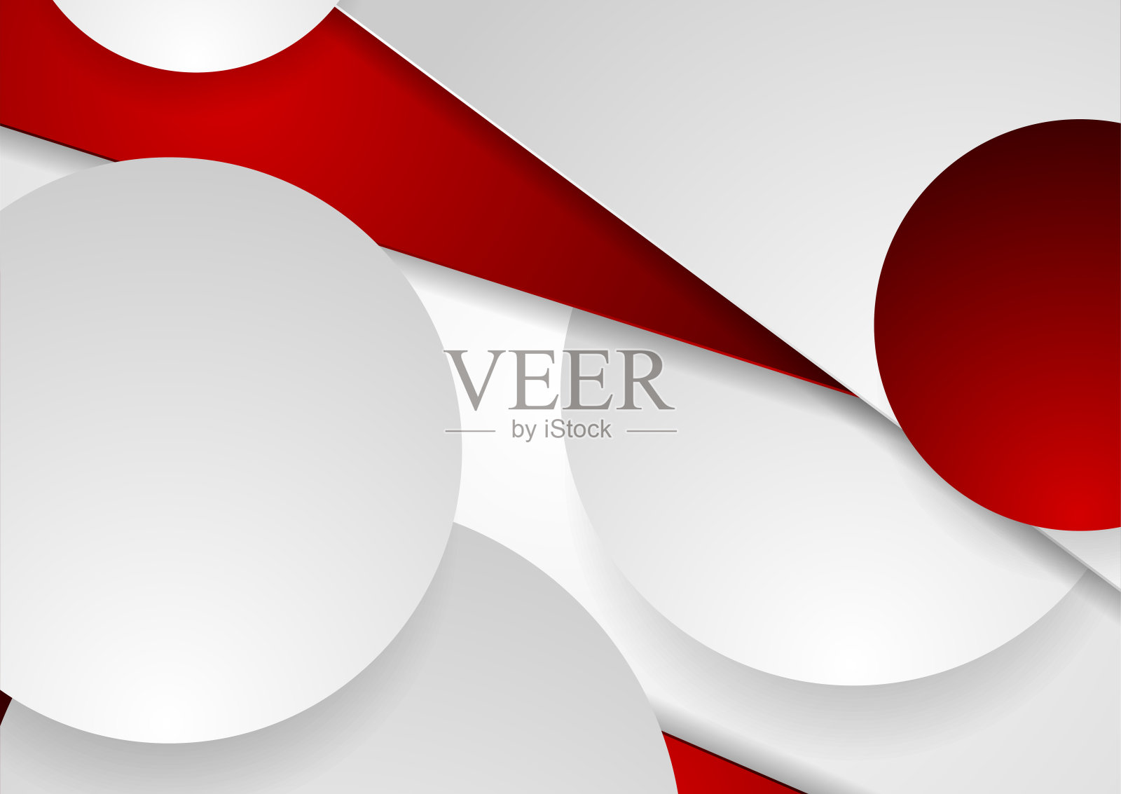 高对比度的红色和灰色几何背景与圆圈插画图片素材