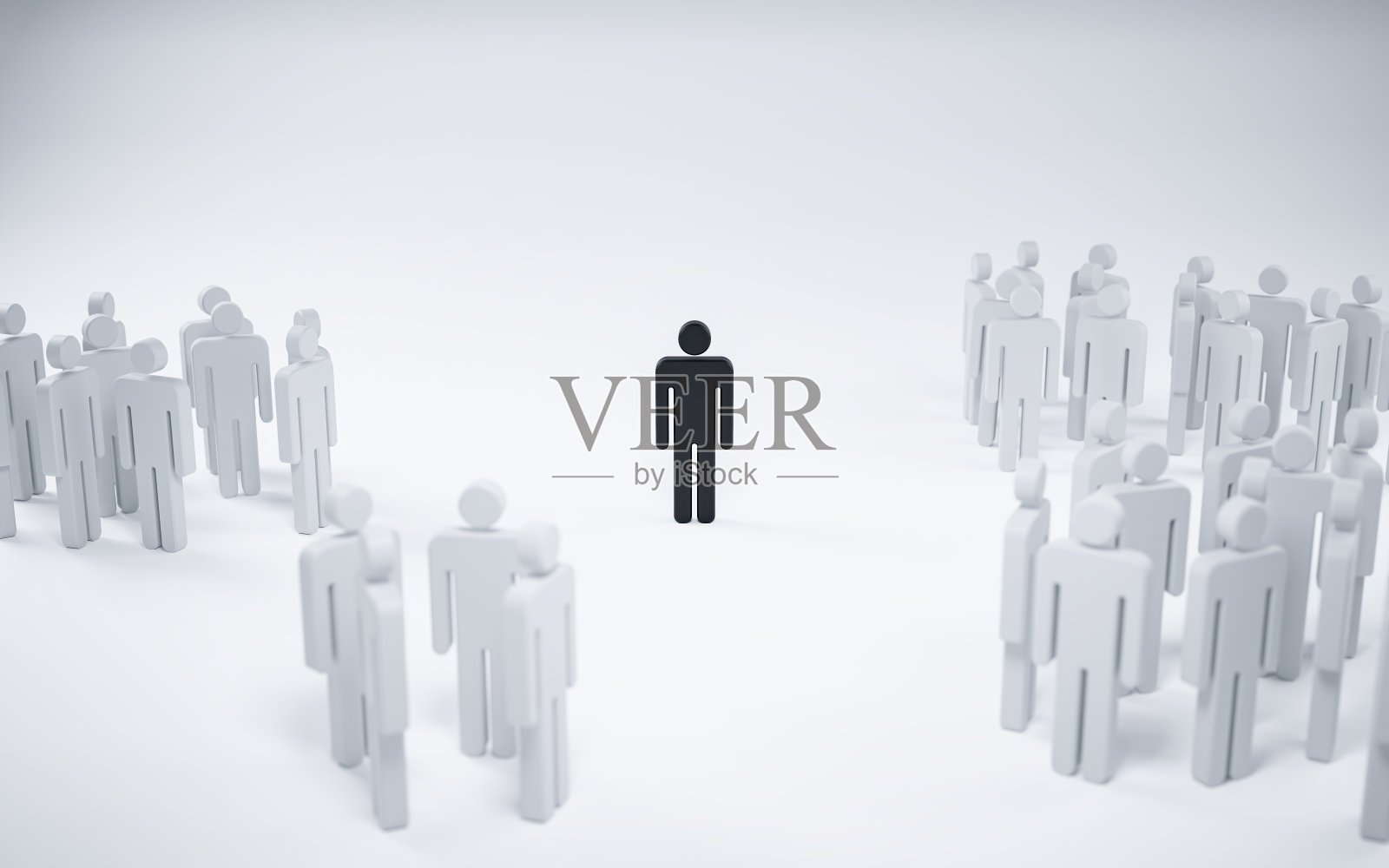 孤独的人群:3D插画照片摄影图片