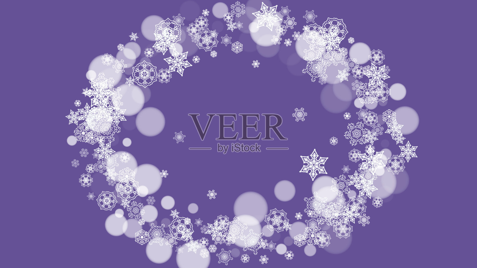 圣诞节和新年紫外线雪花插画图片素材