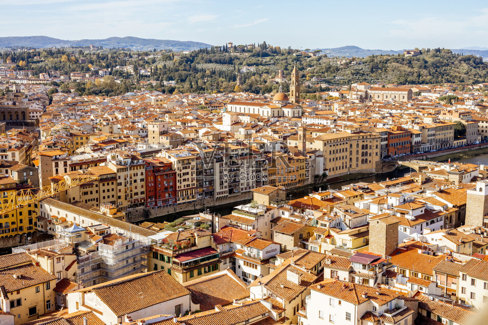 意大利佛罗伦萨的空中城市景观照片摄影图片