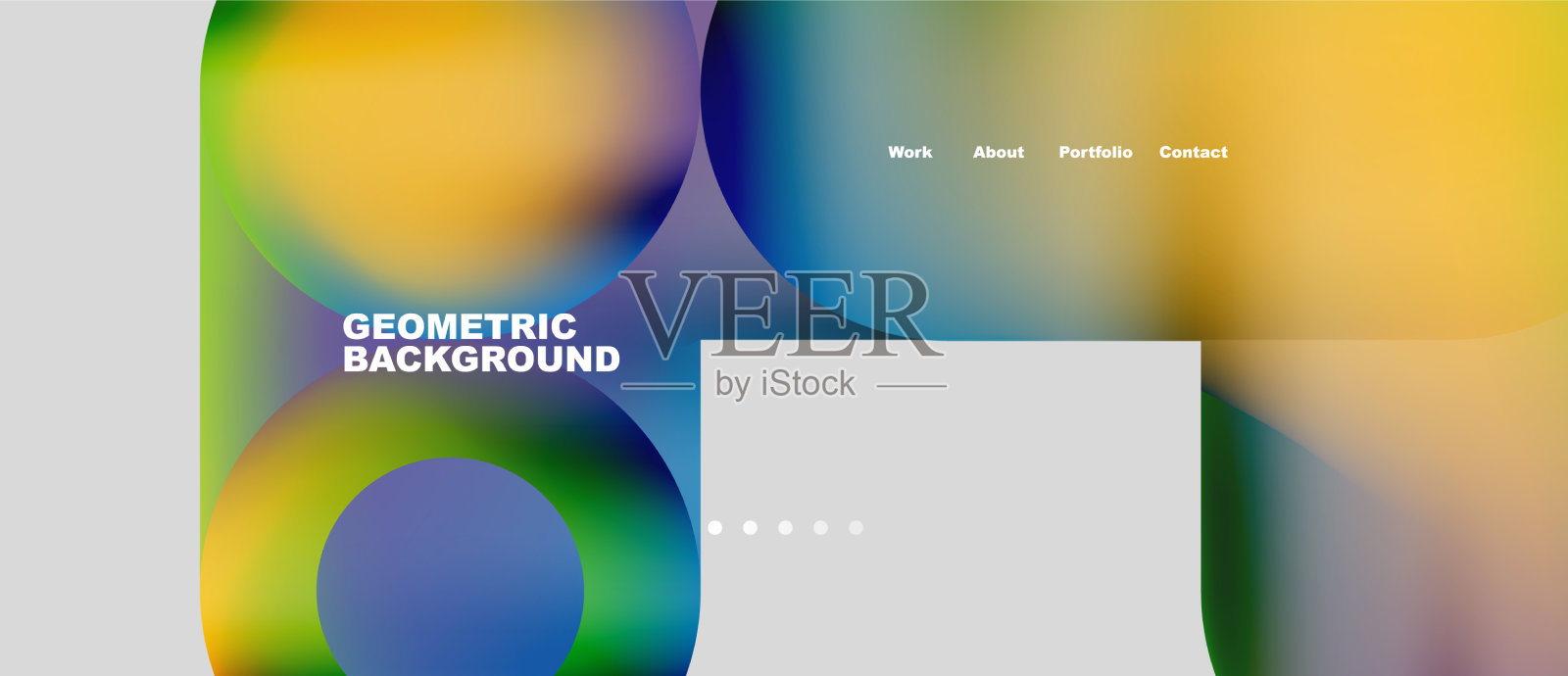 抽象的圆圈和圆形的着陆页插画图片素材