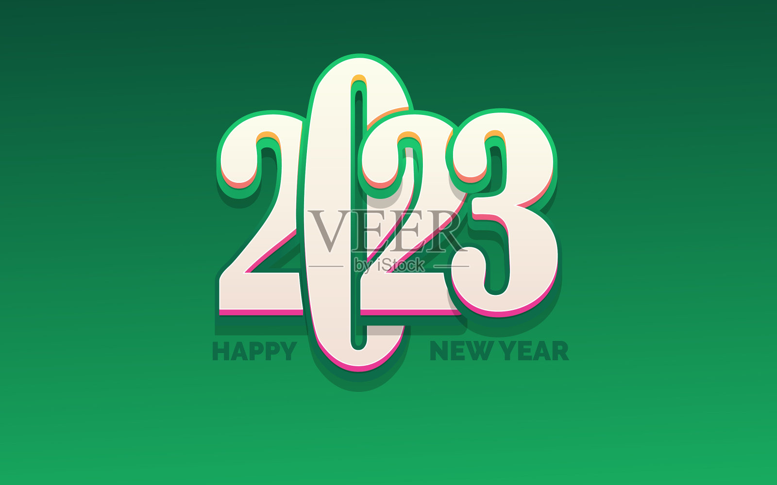 2023年拜年白色背景文字标志插画图片素材