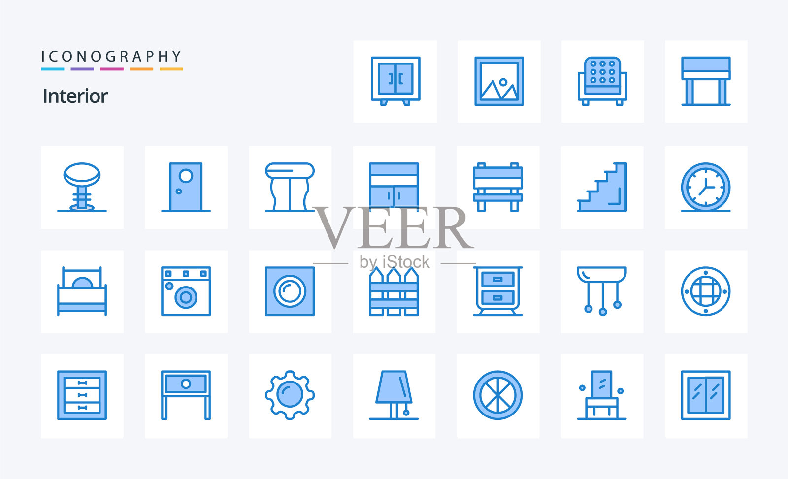 25个内部蓝色图标包图标素材