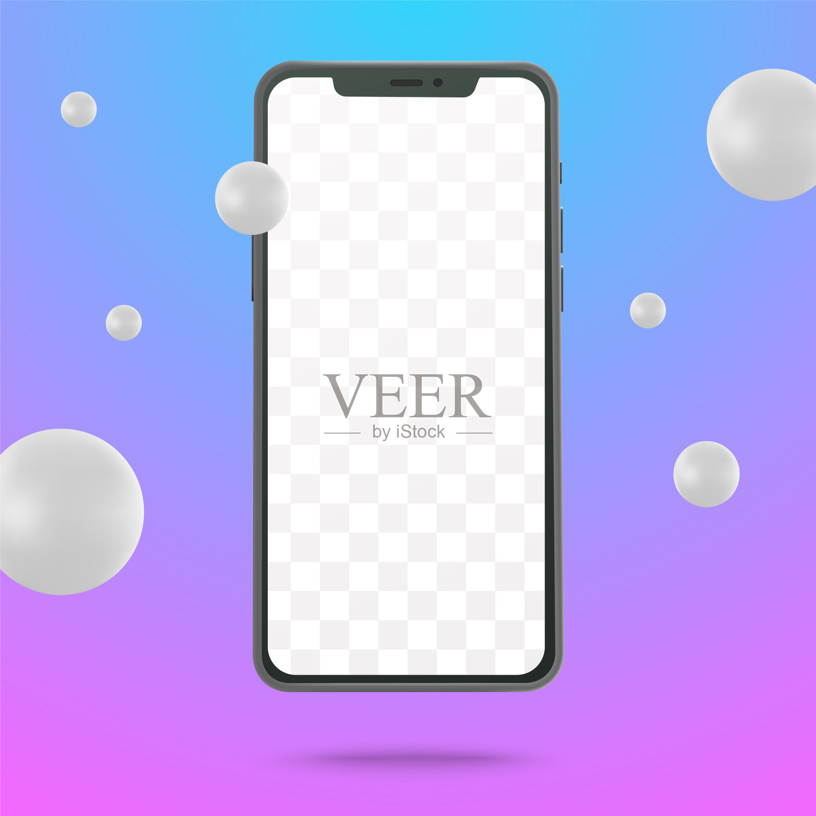 智能手机上的飞球插画图片素材