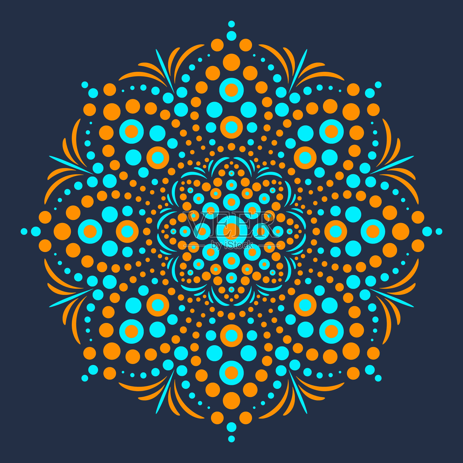 民族曼荼罗圆形装饰图案插画图片素材