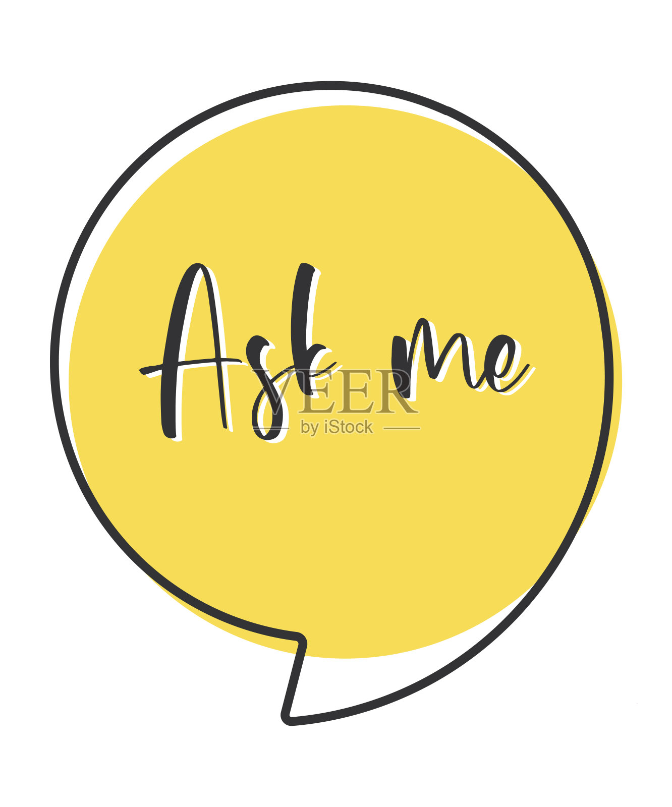 用波普艺术的风格问我喜剧演讲泡泡。漫画的演讲。对话框窗口。黄色横幅出售。插画图片素材