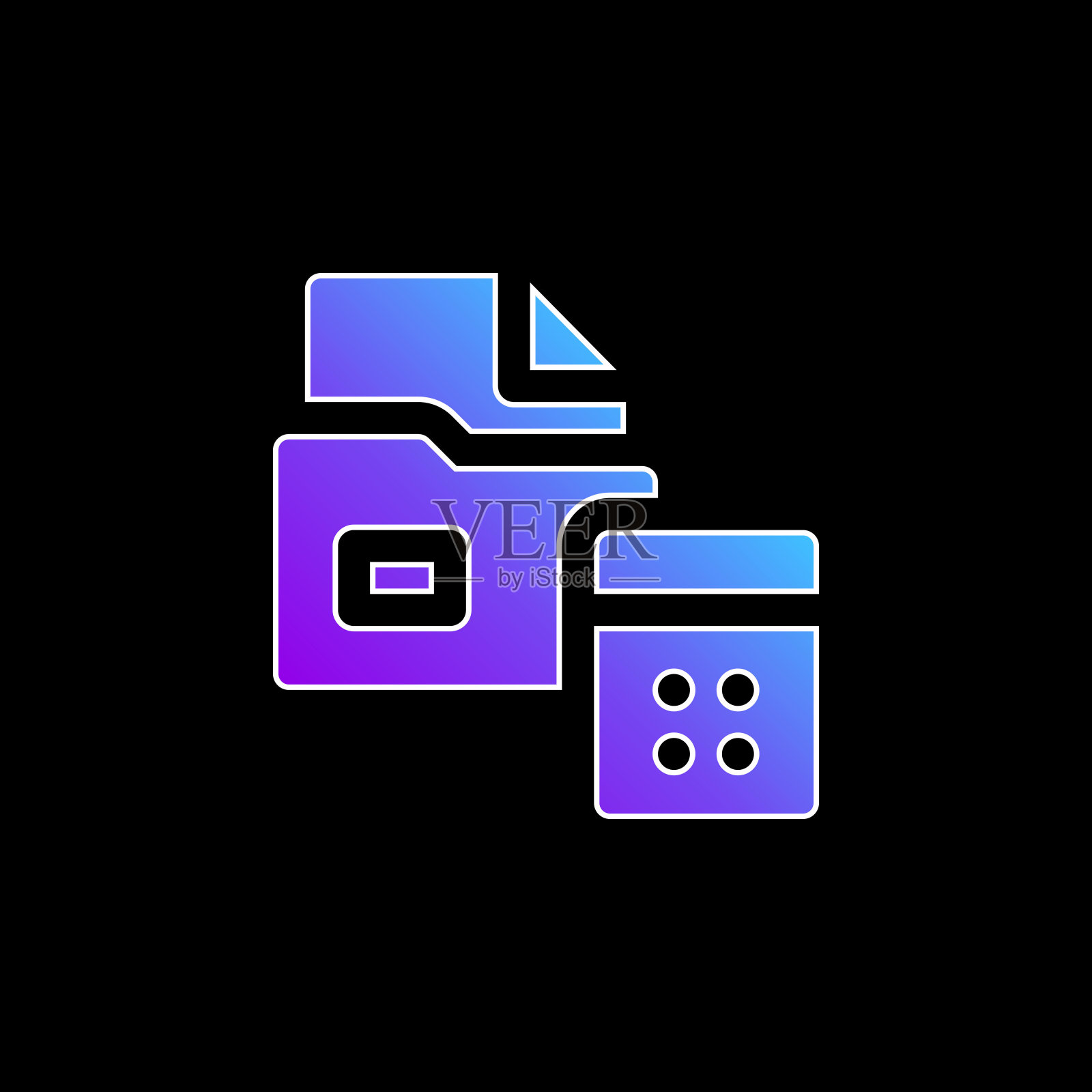 会计蓝色梯度矢量图标插画图片素材