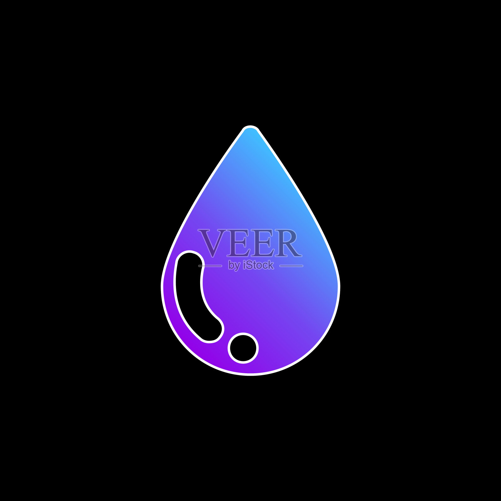 血滴蓝色梯度矢量图标插画图片素材