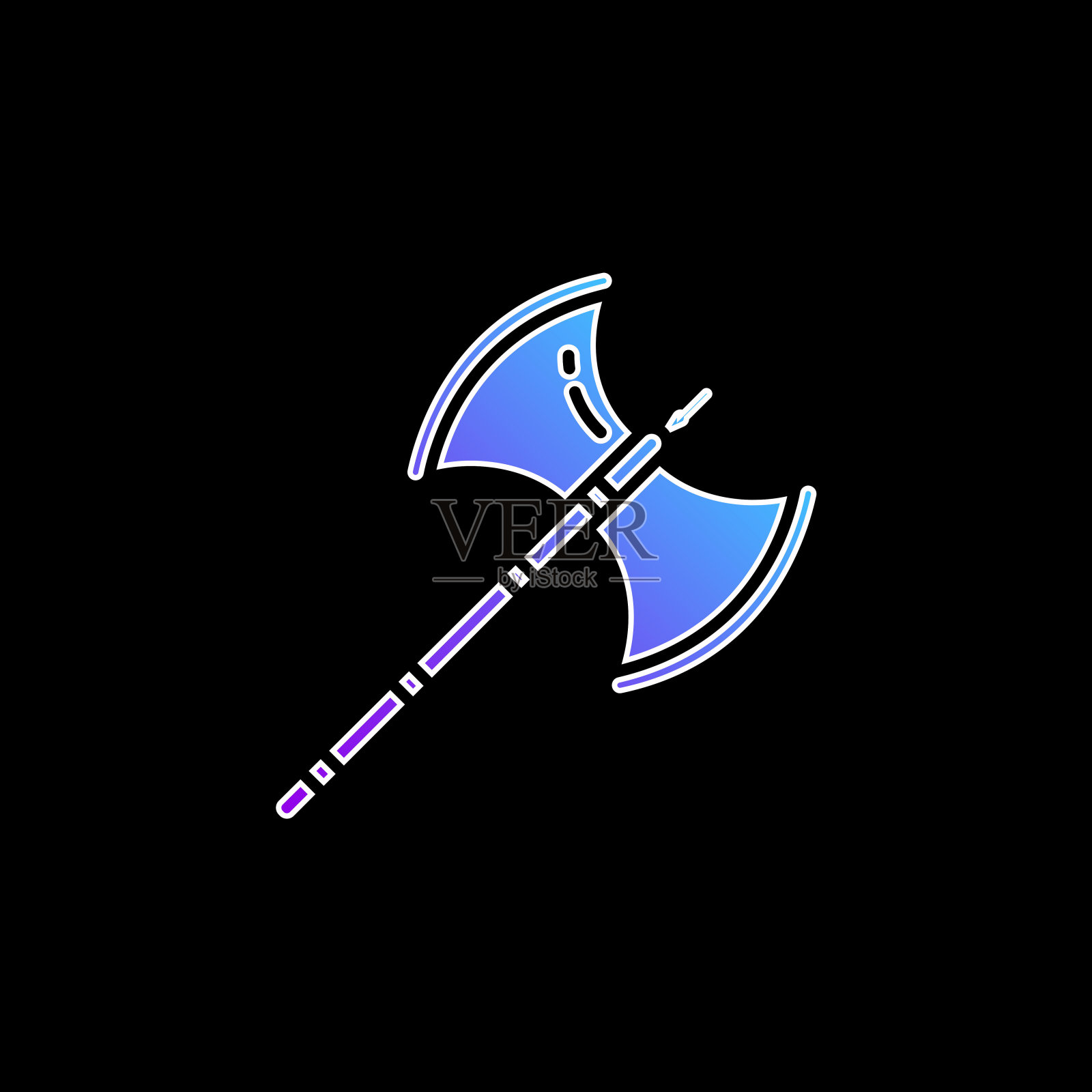 斧蓝色梯度矢量图标插画图片素材