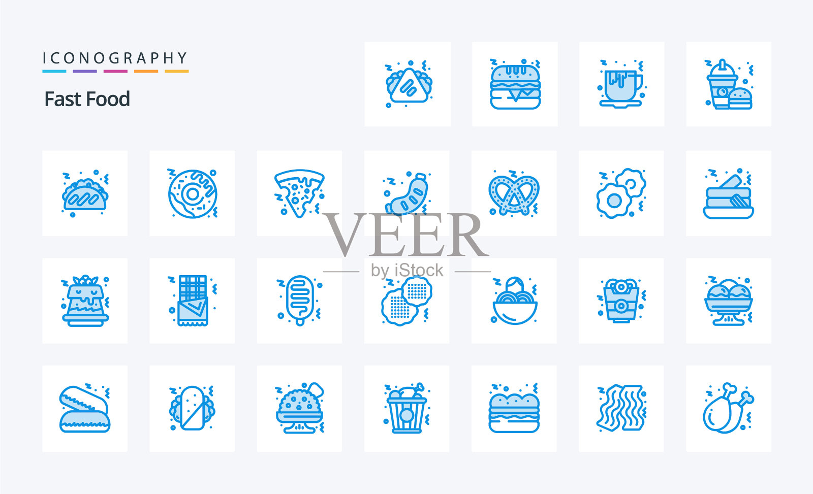 25快餐蓝色图标包图标素材