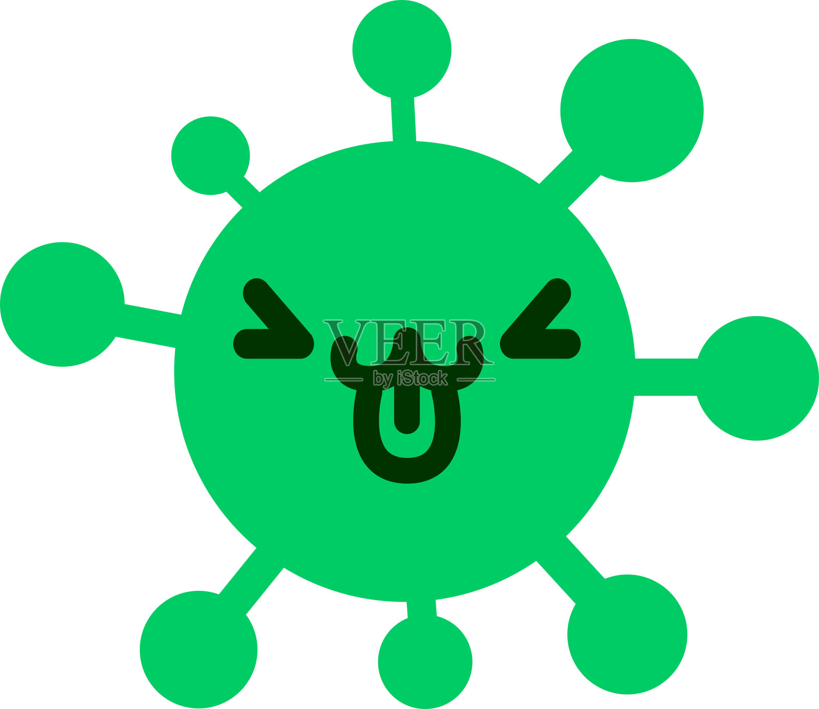 可爱而富有表现力的动物病毒插画图片素材