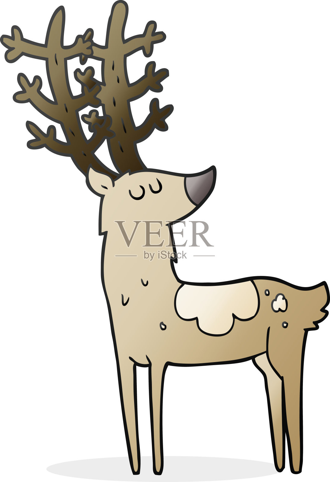 徒手画的卡通鹿插画图片素材