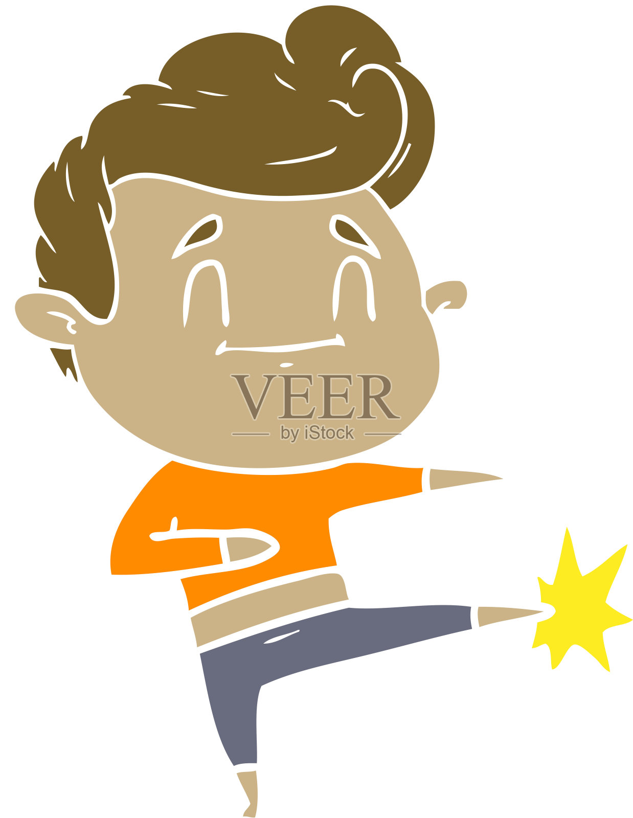 快乐的扁平风格卡通男人插画图片素材