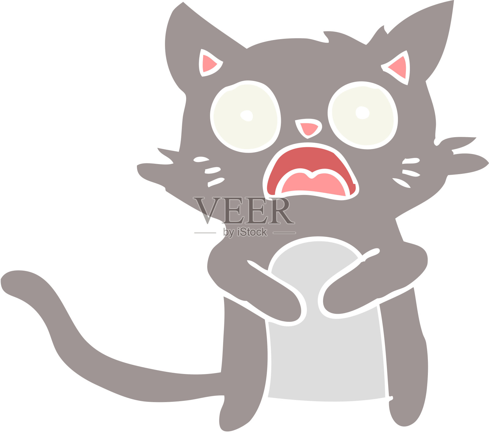 平面色彩风格卡通恐怖猫设计元素图片