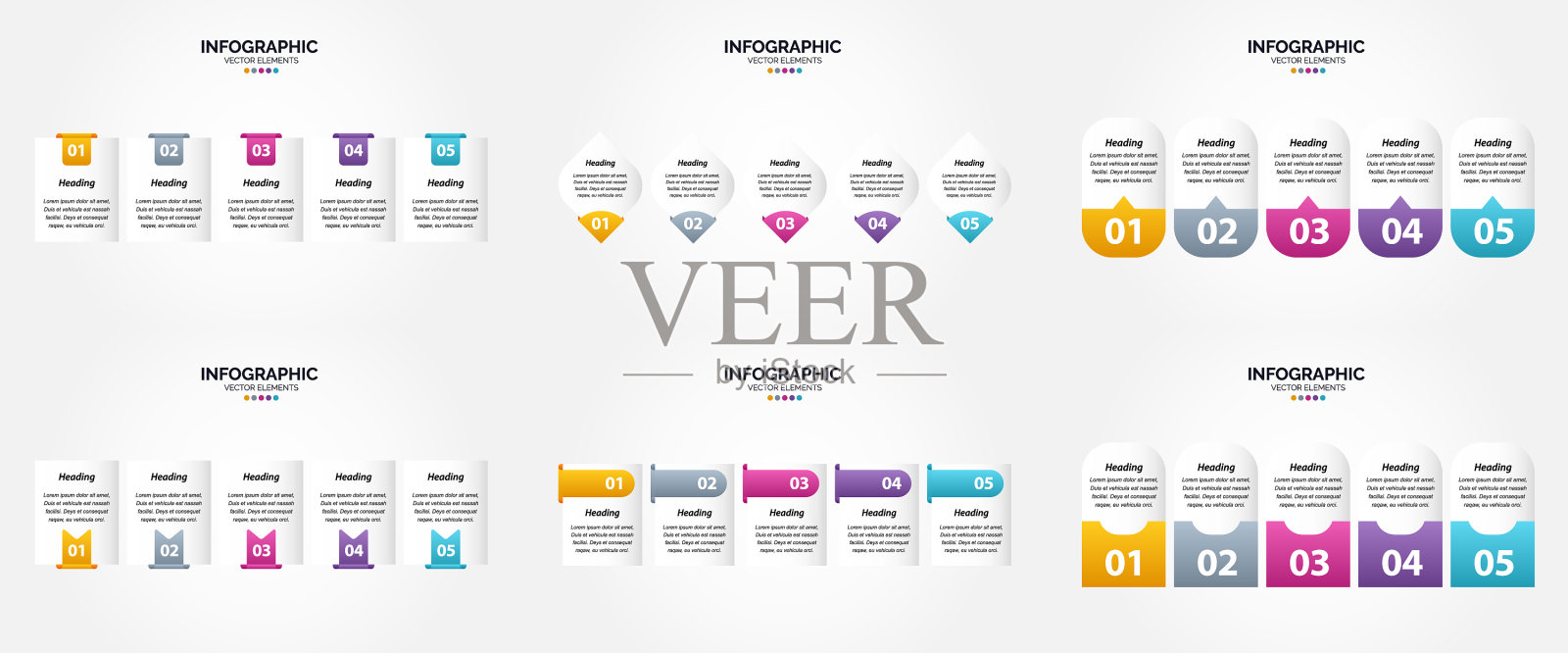 这套信息图表非常适合做广告插画图片素材