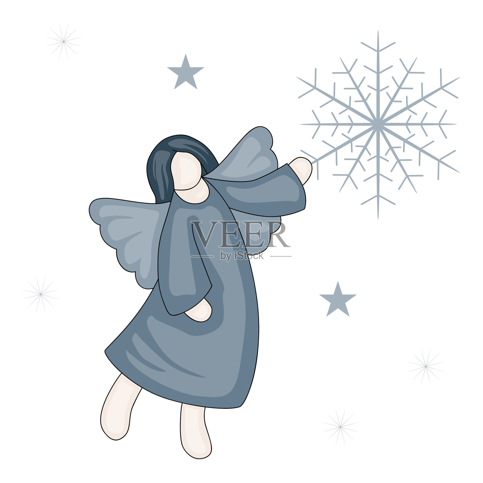 圣诞天使插画图片素材