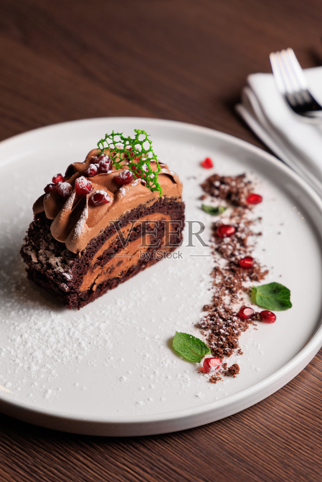 意大利圣诞甜点圣诞原木照片摄影图片