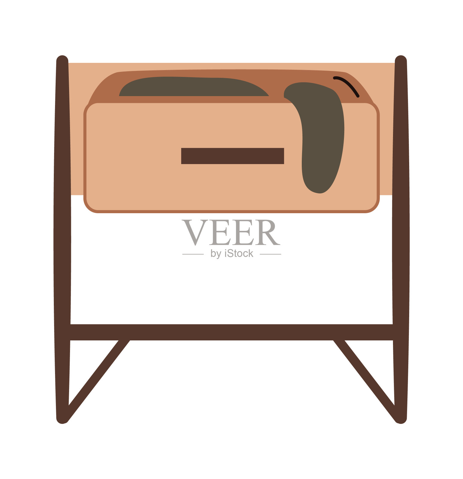 木质衣柜为扁平衣柜图标插画图片素材