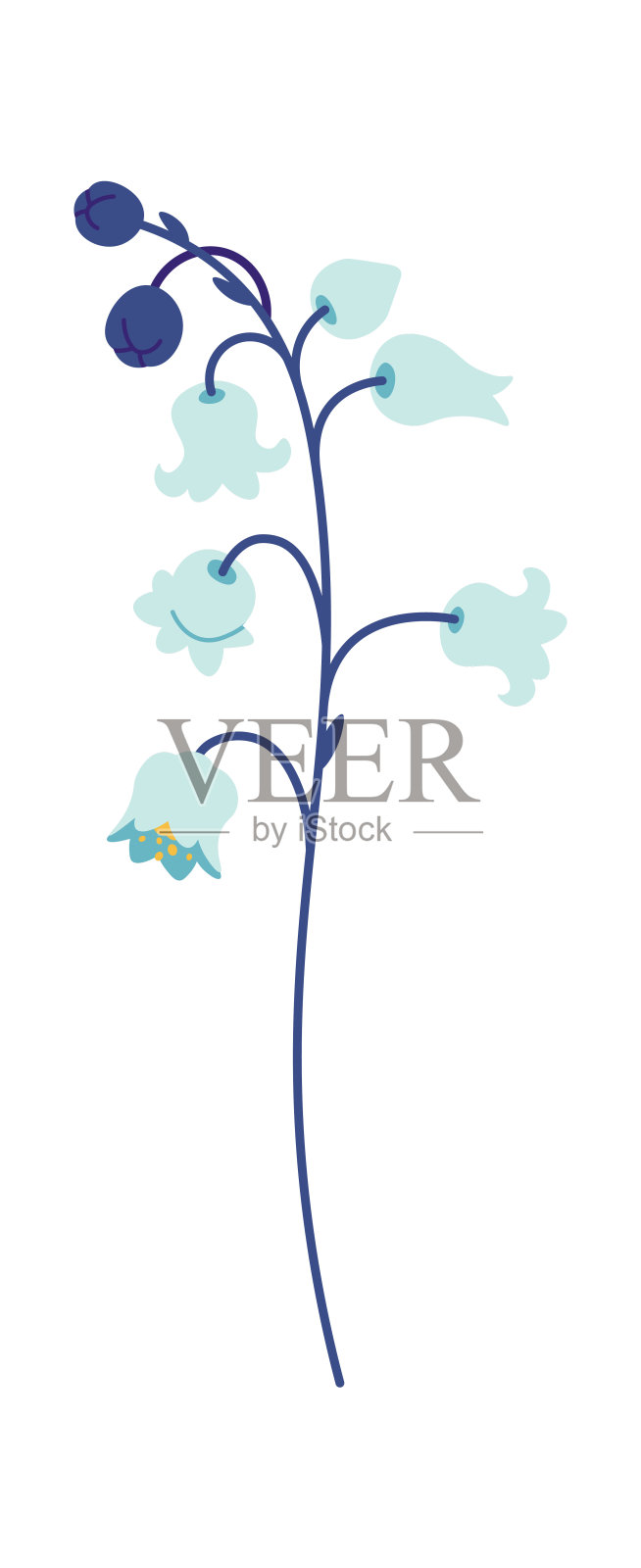 谷扁百合象征春天芬芳的花朵插画图片素材