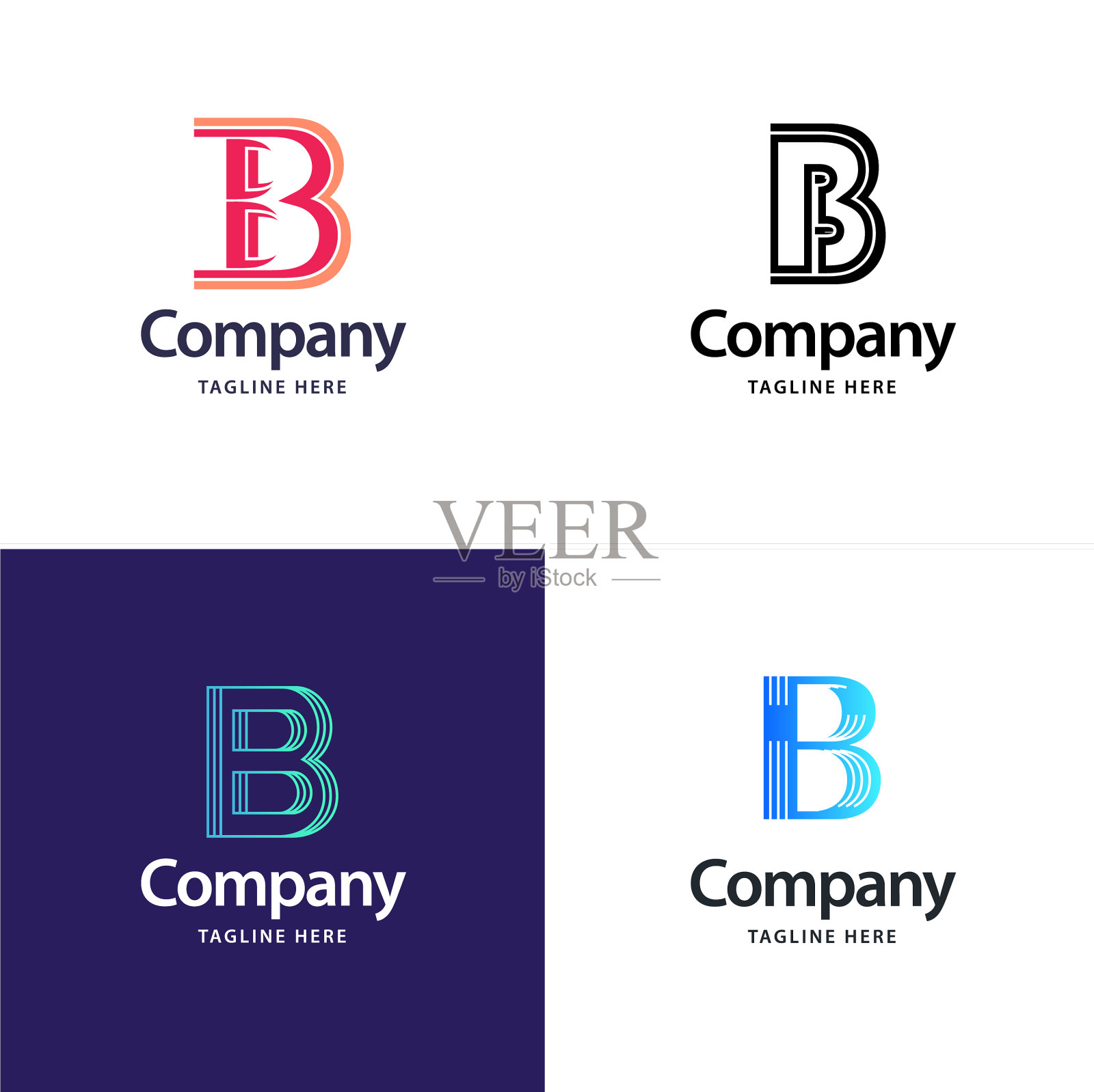 字母b大标志包装设计创意现代插画图片素材