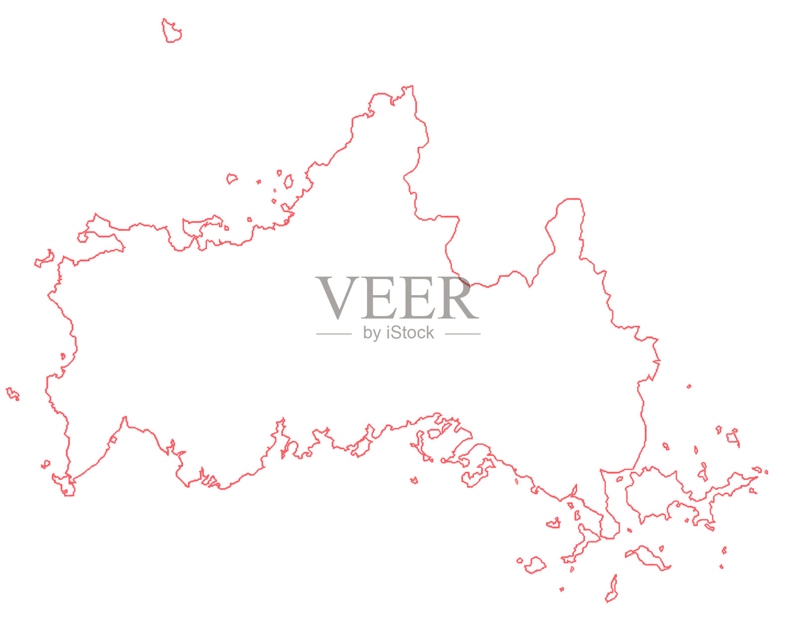 山口红白插图地图插画图片素材