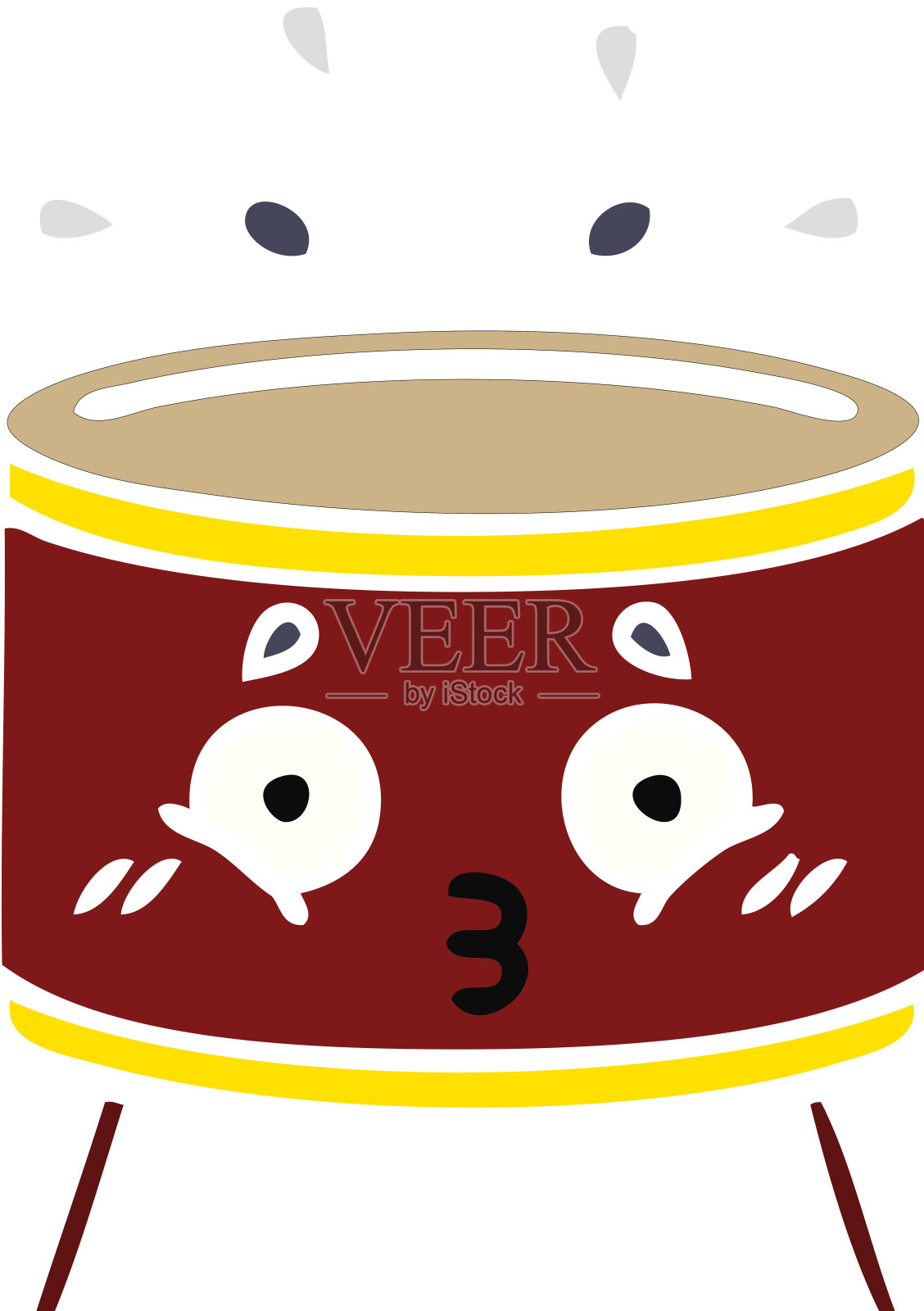 平面彩色复古卡通鼓插画图片素材