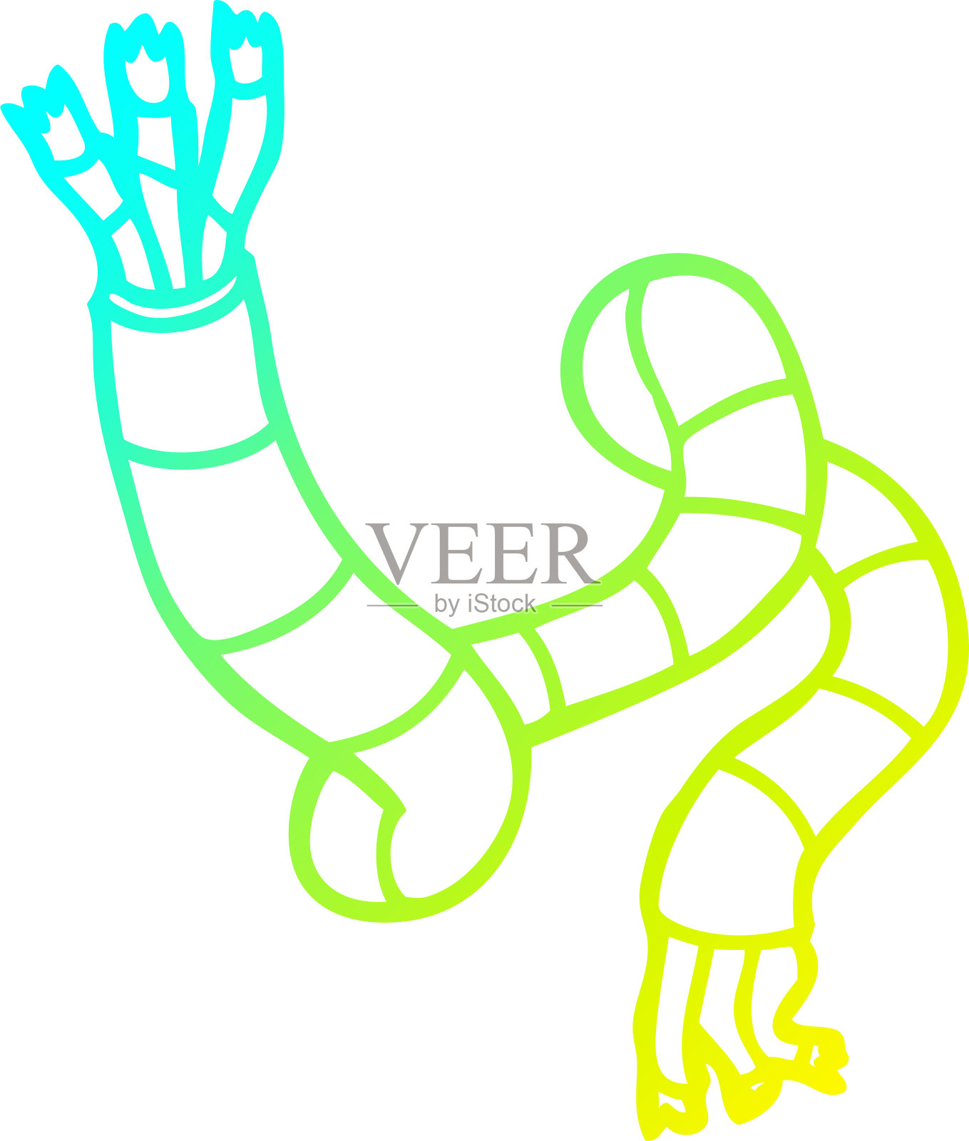 冷梯度线绘制卡通科技电缆插画图片素材