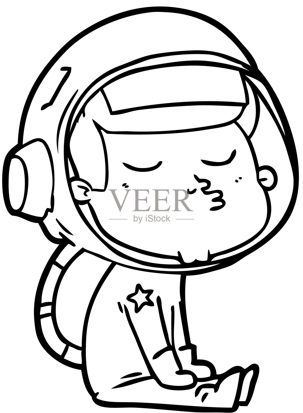 卡通自信的宇航员插画图片素材