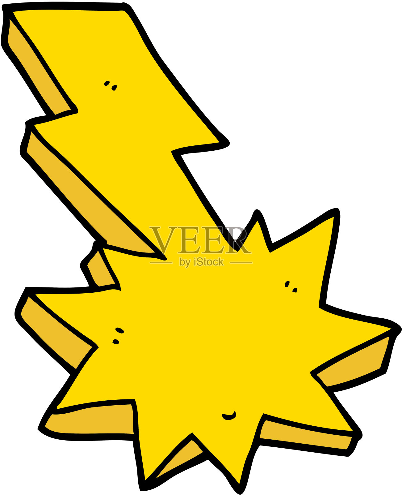 卡通雷击插画图片素材