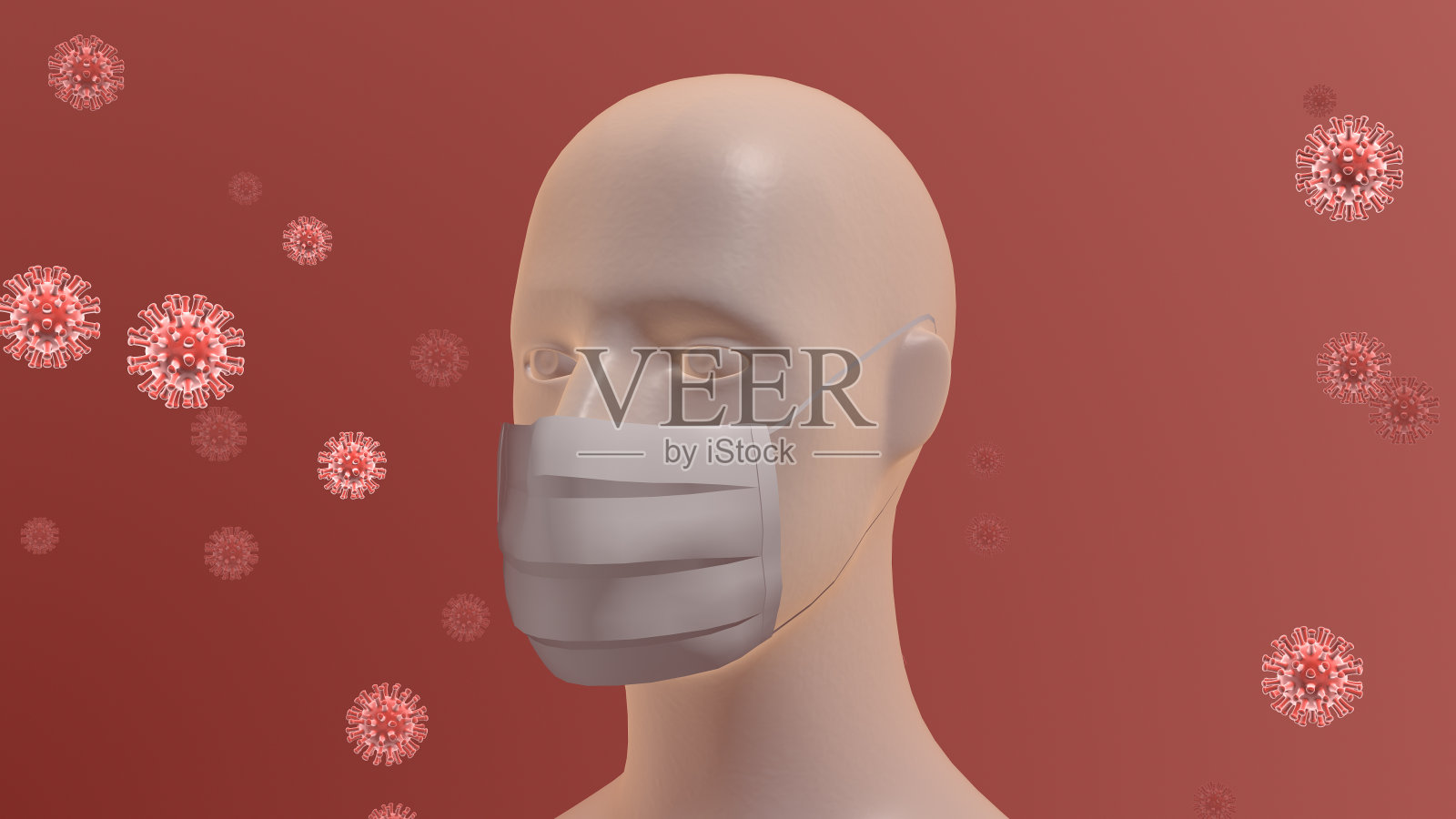 背景用口罩预防冠状病毒照片摄影图片