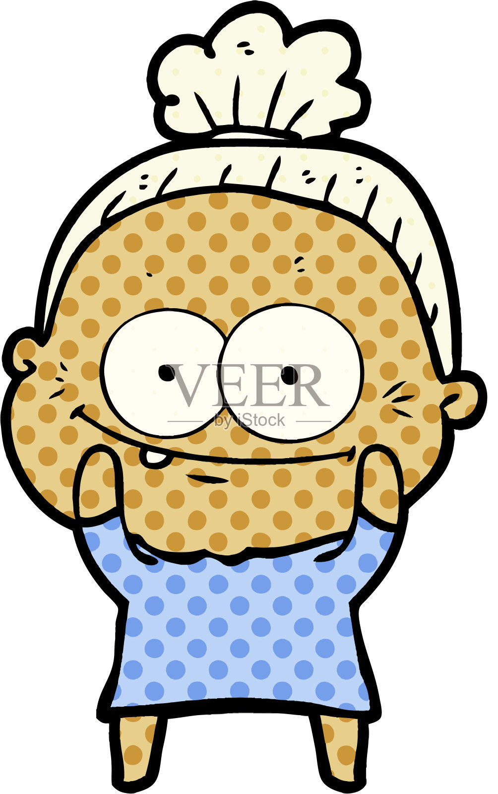 卡通快乐老妇人插画图片素材