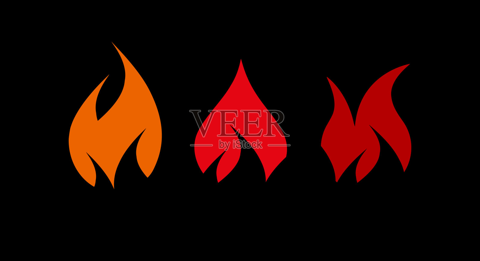 火焰,就位。平面矢量插图孤立在白色上插画图片素材