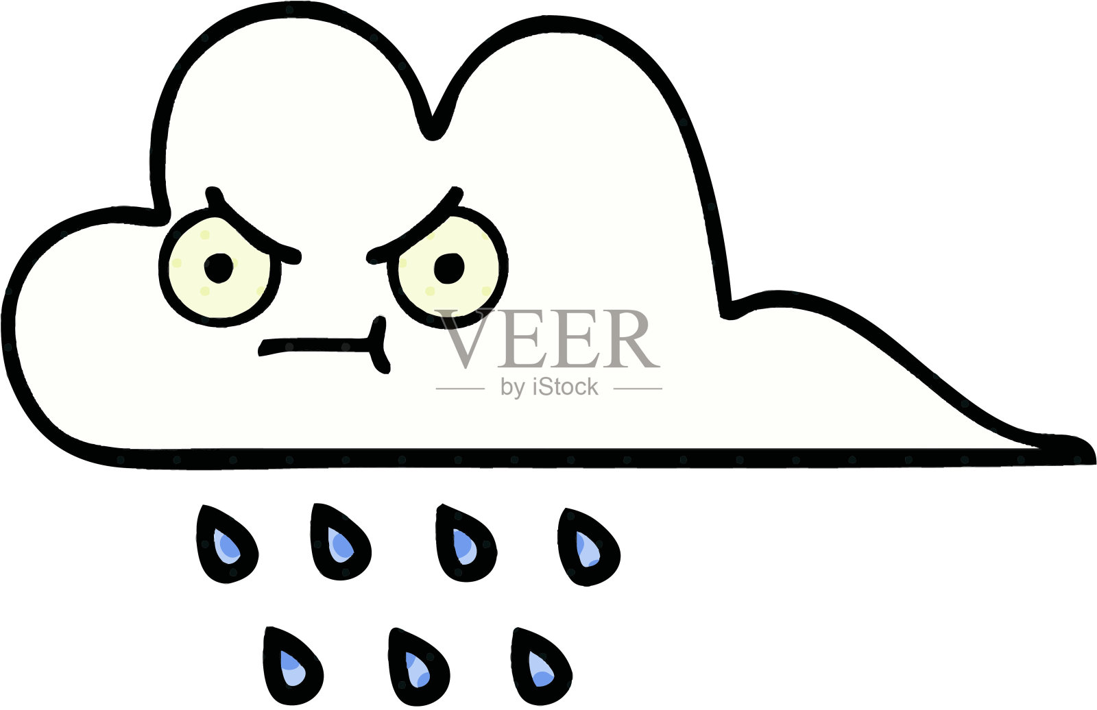 漫画书风格的雨云漫画插画图片素材